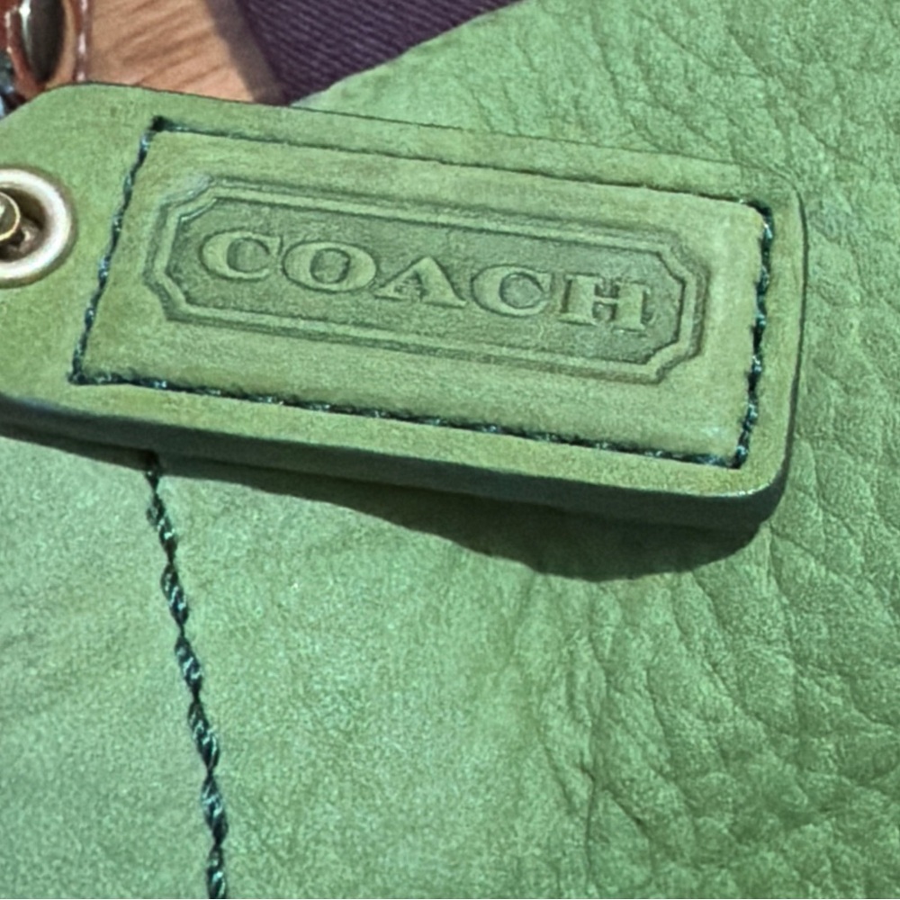 COACH Vintage Chelsea Fern Green Suede Shoulder Bag Y2K 2005 - Picture 10 of 15